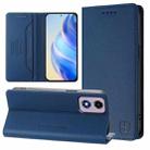 For Motorola Moto E14 / G24 / G04 / G04s RC01 Dual-Folded Magnetic Suction RFID Leather Phone Case(Dark Blue) - 1