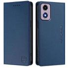 For Motorola Moto E14 / G24 / G04 / G04s RC01 Dual-Folded Magnetic Suction RFID Leather Phone Case(Dark Blue) - 2