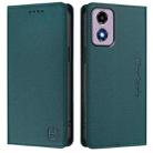 For Motorola Moto E14 / G24 / G04 / G04s RC01 Dual-Folded Magnetic Suction RFID Leather Phone Case(Dark Green) - 2