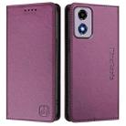 For Motorola Moto E14 / G24 / G04 / G04s RC01 Dual-Folded Magnetic Suction RFID Leather Phone Case(Violet) - 2