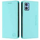 For Motorola Moto E22 / Moto E22i RC01 Dual-Folded Magnetic Suction RFID Leather Phone Case(Mint Green) - 2