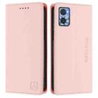For Motorola Moto E22 / Moto E22i RC01 Dual-Folded Magnetic Suction RFID Leather Phone Case(Pink) - 2