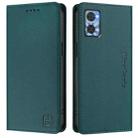 For Motorola Moto E22 / Moto E22i RC01 Dual-Folded Magnetic Suction RFID Leather Phone Case(Dark Green) - 2