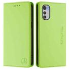 For Motorola Moto E32 Global RC01 Dual-Folded Magnetic Suction RFID Leather Phone Case(Grass Green) - 2