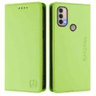 For Motorola Moto E40 / E30 / E20 RC01 Dual-Folded Magnetic Suction RFID Leather Phone Case(Grass Green) - 2