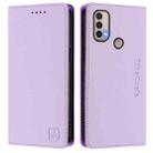 For Motorola Moto E40 / E30 / E20 RC01 Dual-Folded Magnetic Suction RFID Leather Phone Case(Light Purple) - 2