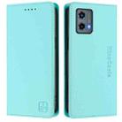 For Motorola Moto G 5G 2023 RC01 Dual-Folded Magnetic Suction RFID Leather Phone Case(Mint Green) - 2