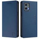 For Motorola Moto G 5G 2023 RC01 Dual-Folded Magnetic Suction RFID Leather Phone Case(Dark Blue) - 2
