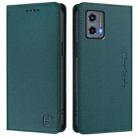 For Motorola Moto G 5G 2023 RC01 Dual-Folded Magnetic Suction RFID Leather Phone Case(Dark Green) - 2