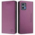 For Motorola Moto G 5G 2023 RC01 Dual-Folded Magnetic Suction RFID Leather Phone Case(Violet) - 2