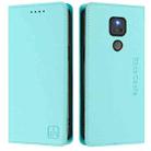 For Motorola Moto G Play 2021 RC01 Dual-Folded Magnetic Suction RFID Leather Phone Case(Mint Green) - 2