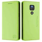 For Motorola Moto G Play 2021 RC01 Dual-Folded Magnetic Suction RFID Leather Phone Case(Grass Green) - 2