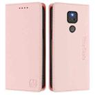 For Motorola Moto G Play 2021 RC01 Dual-Folded Magnetic Suction RFID Leather Phone Case(Pink) - 2