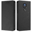 For Motorola Moto G Play 2021 RC01 Dual-Folded Magnetic Suction RFID Leather Phone Case(Black) - 2