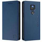 For Motorola Moto G Play 2021 RC01 Dual-Folded Magnetic Suction RFID Leather Phone Case(Dark Blue) - 2