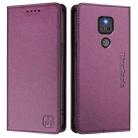 For Motorola Moto G Play 2021 RC01 Dual-Folded Magnetic Suction RFID Leather Phone Case(Violet) - 2