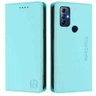 For Motorola Moto G Play 2022 RC01 Dual-Folded Magnetic Suction RFID Leather Phone Case(Mint Green) - 2