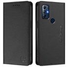 For Motorola Moto G Play 2022 RC01 Dual-Folded Magnetic Suction RFID Leather Phone Case(Black) - 2