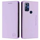 For Motorola Moto G Play 2022 RC01 Dual-Folded Magnetic Suction RFID Leather Phone Case(Light Purple) - 2