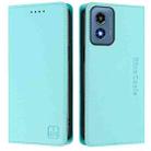 For Motorola Moto G Play 2024 / Moto G 5G 2024 RC01 Dual-Folded Magnetic Suction RFID Leather Phone Case(Mint Green) - 2