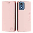 For Motorola Moto G Play 2024 / Moto G 5G 2024 RC01 Dual-Folded Magnetic Suction RFID Leather Phone Case(Pink) - 2