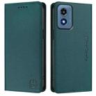 For Motorola Moto G Play 2024 / Moto G 5G 2024 RC01 Dual-Folded Magnetic Suction RFID Leather Phone Case(Dark Green) - 2