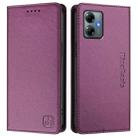 For Motorola Moto G Play 2025 / G Power 2025 RC01 Dual-Folded Magnetic Suction RFID Leather Phone Case(Violet) - 2