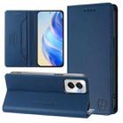 For Motorola Moto G Power 5G 2024 RC01 Dual-Folded Magnetic Suction RFID Leather Phone Case(Dark Blue) - 1