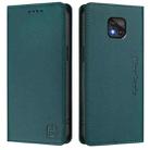 For Motorola Moto G Power 2021 RC01 Dual-Folded Magnetic Suction RFID Leather Phone Case(Dark Green) - 2