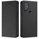 For Motorola Moto G Power 2022 RC01 Dual-Folded Magnetic Suction RFID Leather Phone Case(Black) - 2