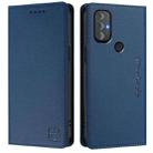 For Motorola Moto G Power 2022 RC01 Dual-Folded Magnetic Suction RFID Leather Phone Case(Dark Blue) - 2