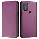 For Motorola Moto G Power 2022 RC01 Dual-Folded Magnetic Suction RFID Leather Phone Case(Violet) - 2