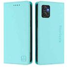 For Motorola Moto G Power 2023 RC01 Dual-Folded Magnetic Suction RFID Leather Phone Case(Mint Green) - 2