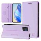 For Motorola Moto G Power 2023 RC01 Dual-Folded Magnetic Suction RFID Leather Phone Case(Light Purple) - 1