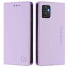 For Motorola Moto G Power 2023 RC01 Dual-Folded Magnetic Suction RFID Leather Phone Case(Light Purple) - 2