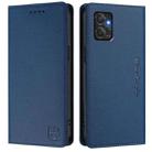 For Motorola Moto G Power 2023 RC01 Dual-Folded Magnetic Suction RFID Leather Phone Case(Dark Blue) - 2