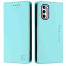 For Motorola Moto G Stylus 4G 2022 RC01 Dual-Folded Magnetic Suction RFID Leather Phone Case(Mint Green) - 2