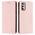 For Motorola Moto G Stylus 4G 2022 RC01 Dual-Folded Magnetic Suction RFID Leather Phone Case(Pink) - 2