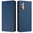 For Motorola Moto G Stylus 4G 2022 RC01 Dual-Folded Magnetic Suction RFID Leather Phone Case(Dark Blue) - 2