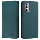 For Motorola Moto G Stylus 4G 2022 RC01 Dual-Folded Magnetic Suction RFID Leather Phone Case(Dark Green) - 2