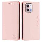 For Motorola Moto G Stylus 4G 2023 RC01 Dual-Folded Magnetic Suction RFID Leather Phone Case(Pink) - 2