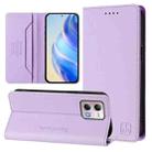 For Motorola Moto G Stylus 4G 2023 RC01 Dual-Folded Magnetic Suction RFID Leather Phone Case(Light Purple) - 1