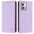 For Motorola Moto G Stylus 4G 2023 RC01 Dual-Folded Magnetic Suction RFID Leather Phone Case(Light Purple) - 2