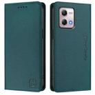 For Motorola Moto G Stylus 4G 2023 RC01 Dual-Folded Magnetic Suction RFID Leather Phone Case(Dark Green) - 2