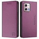 For Motorola Moto G Stylus 4G 2023 RC01 Dual-Folded Magnetic Suction RFID Leather Phone Case(Violet) - 2