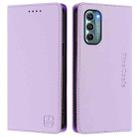 For Motorola Moto G Stylus 5G 2022 RC01 Dual-Folded Magnetic Suction RFID Leather Phone Case(Light Purple) - 2