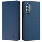 For Motorola Moto G Stylus 5G 2022 RC01 Dual-Folded Magnetic Suction RFID Leather Phone Case(Dark Blue) - 2