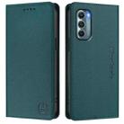 For Motorola Moto G Stylus 5G 2022 RC01 Dual-Folded Magnetic Suction RFID Leather Phone Case(Dark Green) - 2