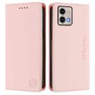 For Motorola Moto G Stylus 5G 2023 RC01 Dual-Folded Magnetic Suction RFID Leather Phone Case(Pink) - 2