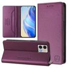 For Motorola Moto G Stylus 5G 2023 RC01 Dual-Folded Magnetic Suction RFID Leather Phone Case(Violet) - 1